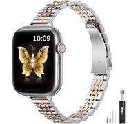 Originale Cinturino Sottile in Metallo Compatibile Con Apple Watch 38mm 40mm 41mm 44mm 45mm 46mm 49mm, Acciaio Inossidabile per iWatch Ultra 1 2 3, Serie 11 10 9 8 7 6 5 4 3 2 1