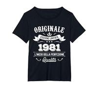 Originale dal 1981 Regalo 39 Anni Compleanno Maglietta, Donna Plus-Size, Nero, 6X