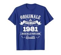 Originale dal 1981 Regalo 39 Anni Compleanno Maglietta, Uomo, Blu Reale, L