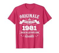 Originale dal 1981 Regalo 39 Anni Compleanno Maglietta, Uomo, Rosso mélange, 3XL