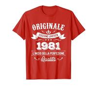 Originale dal 1981 Regalo 39 Anni Compleanno Maglietta, Uomo, Rosso, XXL
