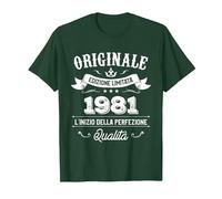 Originale dal 1981 Regalo 39 Anni Compleanno Maglietta, Uomo, Verde Foresta, XL
