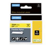 Nastro di scrittura Dymo W.19mm/L.3,5m flessibile in nylon nero su giallo Quantità:5