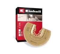 Originale Einhell lama in metallo duro semitonda 87 mm (forma semitonda, punta in metallo duro, funzione di cambio rapido con dorso aperto, adatta ai multiutensili)