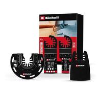 Originale Einhell set di multiutensile di 4 pezzi (lama da taglio a tuffo BIM, lama da taglio semitonda BIM, lama da taglio a tuffo CrV e raschietto flessibile con supporto Open Back Quick Change)