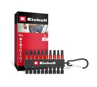 Originale Einhell set di punte a percussione da 10 pezzi (punte da 50 mm PH/PZ/T/H, acciaio S2, chiusura con moschettone, gambo E 6.3)