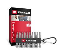 Originale Einhell set di punte da 10 pezzi (punte da 50 mm PH/PZ/T/H, acciaio S2 sabbiato, chiusura della punta con moschettone, gambo E 6.3)