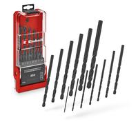 Originale Einhell set di punte per metallo HSS-R da 13 pezzi (acciaio HSS 4241, brunito nero, punta da 135°, spirale tipo N arrotolata, codolo tondo, inclusa cassetta di conservazione)