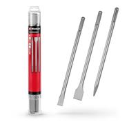 Originale Einhell set di scalpelli SDS Max da 3 pezzi, 400 mm (scalpello a punta, scalpello piatto da 20 mm, scalpello a vanga da 40 mm, acciaio 40 Cr, per lavori di demolizione e ristrutturazione)