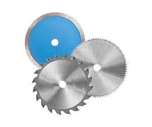 Originale Einhell set lame epr seghe circolari (6 pezzi, 2 x disco diamantato Ø 85 mm x Ø 10 mm, 2 x lama HSS Ø 85 x Ø 10 mm x 1,6 mm 80 denti, 2 x lama HW Ø 85 x Ø 10 mm x 1,6 mm 20 denti)