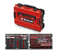 Originale Einhell Valigetta portautensili 121 pezzi per autoveicoli (professionista dell'auto, bussole a impatto, punte speciali, inserti per candele, cricchetti reversibili, Sistema E-Case)