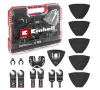 Originale Einhell XL-PLUS-CASE Set multiutensile per autoveicoli da 35 pezzi (lame per sega a tuffo BiM, piastra di supporto Delta, carta vetrata per metallo, adattatore Dremel)