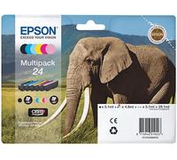ORIGINALE EPSON Elephant Multipack 24 (6 Colori) Nero, Ciano, Ciano chiaro, Magenta chiaro, Magenta, Giallo