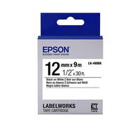 Epson Nastro fondo Standard Bianco per testo Nero 12/9 LK-4WBN
