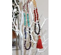 Originale Gemma Sette Chakra Japa Mala 108 Meditazione Rosario Prayer Yoga Perle