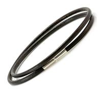 Originale Greco Braccialetto pelle Con Argento Sterling Twist Clasp-Double IN