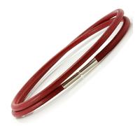 Originale Greco Braccialetto pelle Con Argento Sterling Twist Clasp-Double IN