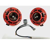 Originale Hella 12v Rosso Griglia Super Doppio Tono Corno Set 500Hz 300hz Relé &