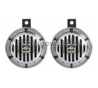 Originale Hella Midi Argento Cromato 12v Clacson Set Universale Auto Moto Reale