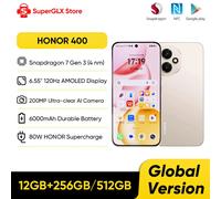 Originale HONOR 400 Versione Globale 5G Smartphone 6.55 "120Hz Display AMOLED Snapdragon 7 Gen 3 200MP 6000mAh 80W SuperCharge NFC 12GB 256GB Black