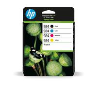 HP 924 Nero, Ciano, Magenta, Giallo, Confezione da 4 Cartucce Originali | Compatibile con HP OfficeJet Pro serie 8120 e 8130, 400 pagine (6C3Z1NE)
