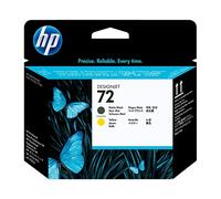 HP 72 skrivehode, matt svart og gul cartuccia d'inchiostro 1 pz Nero opaco, Giallo
