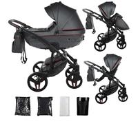Originale Junama Diamond S Class - sistemi modulari passeggino combinato 2in1 3in1 4in1 Exclusive Prams (06 - grigio e rosso, 2in1)