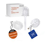 Originale KEUCO scovolo di ricambio bianco, 3 pezzi, per EDITION 400 set di spazzole WC, Ø 6,7 cm, scovolo di ricambio WC