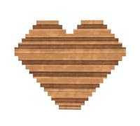 Originale Legno Colore Texture Stampa Building Brick Block Puzzle - Cuore a forma di Puzzle Immagine, Puzzle Immagine in legno