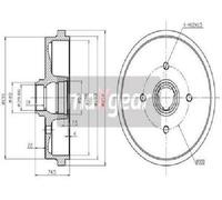 MAXGEAR Tamburo freno per AUDI SEAT VW 19-0822