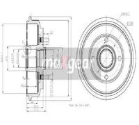 Originale MAXGEAR Tamburo Frenante 19-2316 Per Ford Mazda
