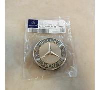 Originale Mercedes Benz tappo centrale ruota logo OEM stella cromata blu...