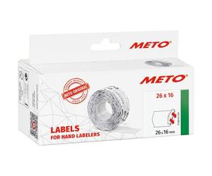 Originale Meto Etichette prezzatrice (26x16 mm, bianco, 2 linee, 6000 pezzi, permanente, per Meto, Contact, Sato, Avery, Samark ecc.)