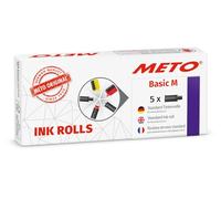 Originale Meto rotoli prezzatrice per Arrow M/Basic M, prezzatrice (5 pezzi, colore nero, 2 linee di stampa, 16 cifre per etichette da 22x16 mm)