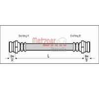 Tubo flessibile freno 4111429 METZGER per VW PORSCHE