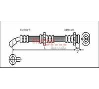 Originale Metzger Flessibile Del Freno 4111994 per Nissan
