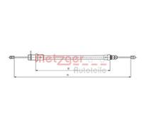 Originale Metzger Flessibile Freno a Mano 491.1 per Citroën Fiat Lancia Peugeot