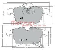 Originale METZGER Kit Pastiglie Freno Freni a Disco 1170010 per Chevrolet Opel