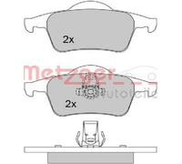Originale METZGER Kit Pastiglie Freno Freni a Disco 1170011 per Volvo