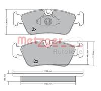 Originale METZGER Kit Pastiglie Freno Freni a Disco 1170177 per BMW