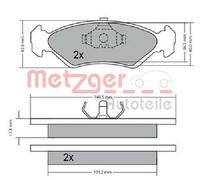 Originale METZGER Kit Pastiglie Freno Freni a Disco 1170181 per Ford Mazda