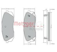 Originale METZGER Kit Pastiglie Freno Freni a Disco 1170186 per Hyundai Kia