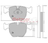 Originale METZGER Kit Pastiglie Freno Freni a Disco 1170238 per Alpina BMW