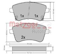 Originale METZGER Kit Pastiglie Freno Freni a Disco 1170359 per Kia