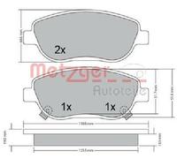 Originale METZGER Kit Pastiglie Freno Freni a Disco 1170658 per Toyota