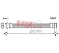 Originale METZGER Tubo Del Freno 4110254 Per Audi