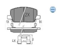 Originale Meyle Kit Pastiglie Freno a Disco 025 223 1119 per Chevrolet Opel