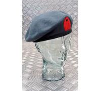 Originale Militare Inglese Qaranc Grigio Blu Lana Basco Rosso Goccia Tab Nuovo
