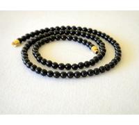 Originale Naturale 4mm Onice Nera Collana Perline Rotonde 43.2cm 4 MM Perline