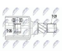 NTY Kit giunti semiasse NPW-CH-075 per Tesla Model S/X anteriore sx